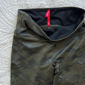 SPANX Faux Leather Camo Leggings